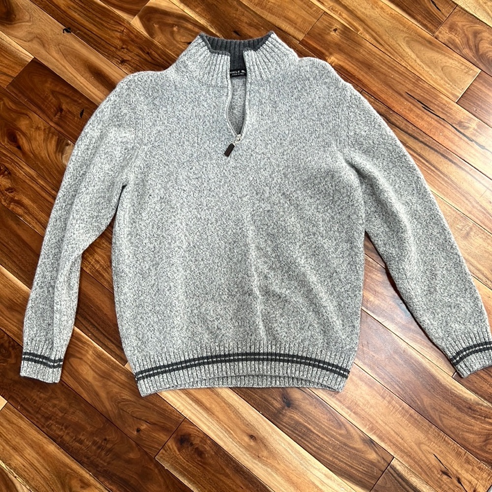 Daniele Blasi Mens Italian Wool 1/4 Zip XL